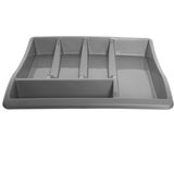 Bestekbak/keuken organizer - 5-vaks - Grijs - 39 x 39 x 6 cm