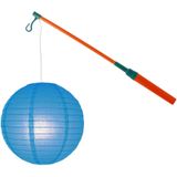 Lampionstokje 40 cm - met lampion - blauw - D25 cm