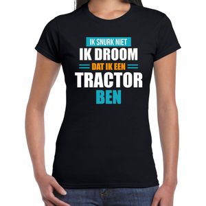 Snurk Niet Droom Dat Ik Tractor Ben T-shirt Zwart Dames - Slaap Shirt XL