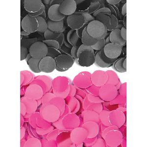 2 kilo fuchsia roze en zwarte papier snippers confetti mix set feest versiering