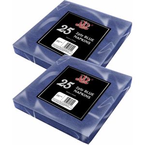 50x Blauwe servetten 2-laags van papier 33 x 33 cm