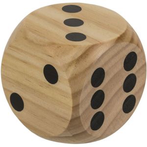 1x Houten dobbelstenen van 6 x 6 cm - Dobbel spellen/spelletjes