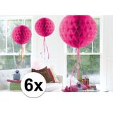 6 stuks decoratie ballen fel roze 30 cm