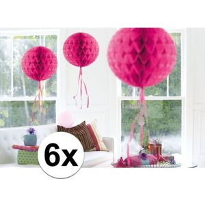 6 stuks decoratie ballen fel roze 30 cm