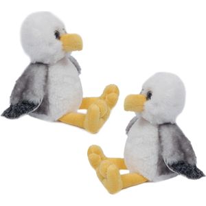 Pia Toys Knuffeldier Meeuw - 2x - zachte pluche stof - premium kwaliteit knuffels - Vogels - 16 cm