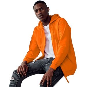 Oranje heren vesten/jasjes met met capuchon/hoodie