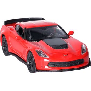 Welly Speelgoed Chevrolet auto - rood - die-cast metaal - 11 cm - Model Corvette