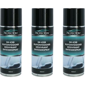 Protecton Ruitenontdooier spray - 3x - voor auto - 400 ml - antivries sprays - winter/vorst