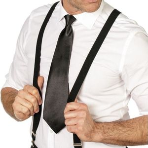 Zwarte verkleed stropdassen 41 cm voor dames/heren