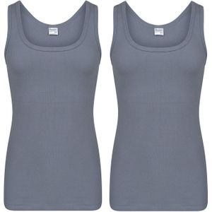 Set van 3x stuks Beeren heren hemd/singlet donker grijs 100% katoen, maat: L