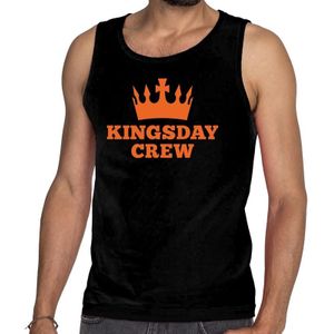 Kingsday crew tanktop / mouwloos shirt zwart heren