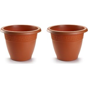 5x stuks bloempotten terra cotta rond diameter 35 cm