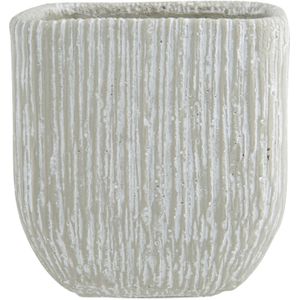 Bloempot keramiek/aardewerk voor kamerplant grijs D18 x H20 cm