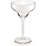 4x Cocktailglazen / Margarita glazen transparant 300 ml + Cocktailshaker zwart 500 ml RVS