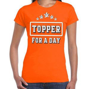 Topper for a day feest shirt Topper oranje voor dames