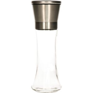 Excellent Houseware Pepermolen - glas/rvs - Instelbare maalgraad - keramische maler - peper