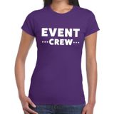 Evenement crew t-shirt paars met event crew bedrukking voor dames