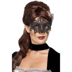 Zwart Venetiaans oogmasker voor dames