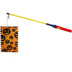 Lampionstokje 50 cm - met pompoenen lampion - oranje - H22 cm