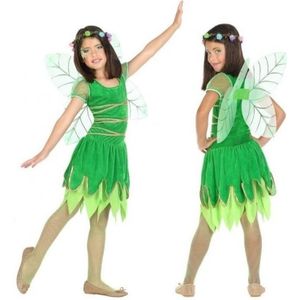 Toverfee/elf kostuum groen met vleugels voor meisjes