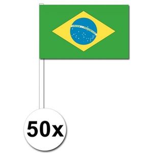 Zwaaivlaggetjes Brazilie 50 stuks