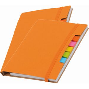 Pakket van 2x stuks schoolschriften/notitieboeken A6 gelinieerd oranje