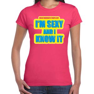 I m sexy and i know it foute party shirt roze dames