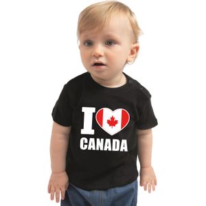 I love Canada landen shirtje zwart voor babys