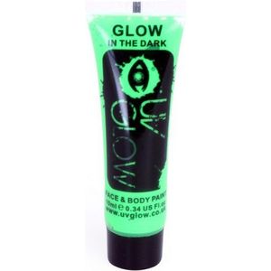 Glow in the dark schmink voor gezicht en lichaam groen