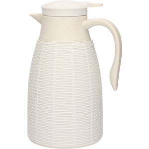 1x Creme rotan theekannen/koffiekannen 1 liter