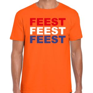 Feest t-shirt oranje voor heren - Koningsdag / EK/WK shirts