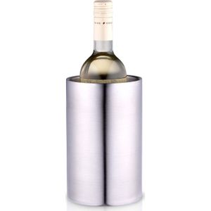Alpina Champagne &amp;amp; wijnfles koeler/ijsemmer - zilver - rvs - H19 x D12 cm