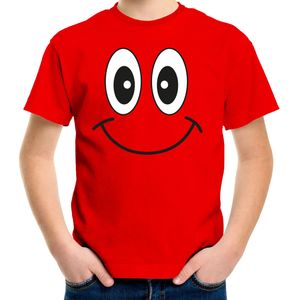 Bellatio Decorations Verkleed t-shirt voor kinderen/jongens - smiley - rood - feestkleding