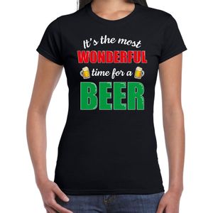 Wonderful beer fout Kerst bier t-shirt - zwart - dames - Kerstkleding / Kerst outfit XS