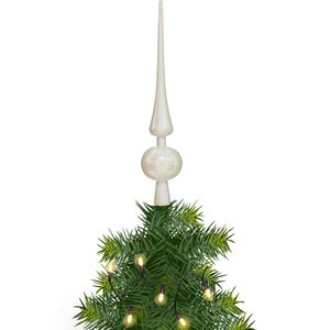 Atmosphera - kerstboom piek - wit - plastic - H28 cm