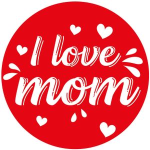 60x Onderzetters I love mom Moederdag onderzetters