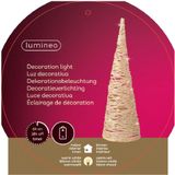 Lumineo LED verlichte kerstboom kegel - H38 cm - goud - papier