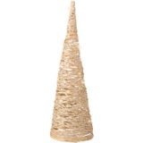 Lumineo LED verlichte kerstboom kegel - H38 cm - goud - papier