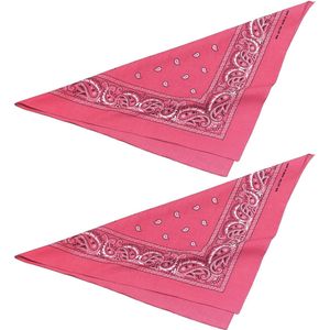 2x stuks cowgirl zakdoek roze