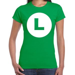 Luigi loodgieter carnaval verkleed shirt groen voor dames