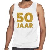 50 Jaar fun tanktop / mouwloos shirt wit voor heren