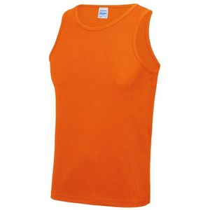 Sportkleding sneldrogende mouwloze shirts oranje voor mannen/heren