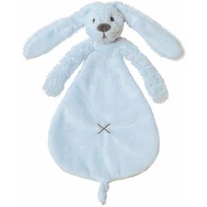 Knuffeldoekje konijn blauw 25 cm