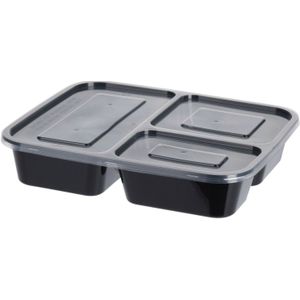 Excellent Houseware Meal prep bakjes - 1x - 22 cm - 1,5 L - 3 vakken