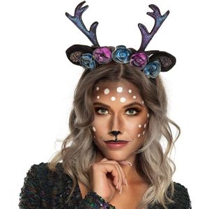 Boland Carnaval verkleed Tiara/diadeem - hert/rendier gewei - dames/meisjes - Fantasy/elfjes thema
