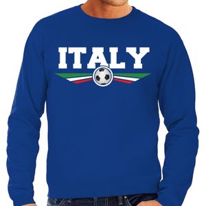 Italie / Italy landen / voetbal trui met wapen in de kleuren van de Italiaanse vlag blauw voor heren