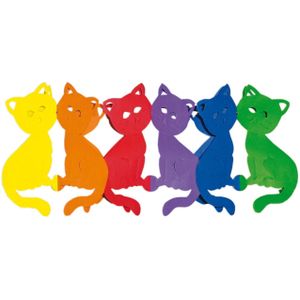 Regenboog verjaardagsslinger katten/poezen 3 meter