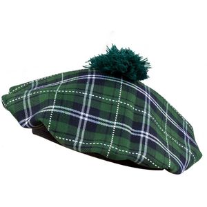 Boland Carnaval verkleed hoed/baret in Schotse ruit - groen - polyester - heren - Schotland