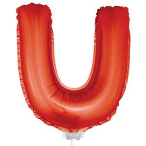 Folie ballon letter ballon U rood 41 cm