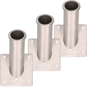 3x stuks aluminium vlaggenstokhouders / vlaggenhouders voor vlaggen tot 32 mm